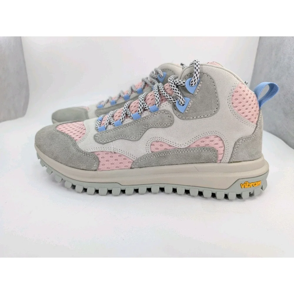 Brand Black Santa Monica Suede Sneaker In Grey Pink Vibram Sole Mens 10.5 M760BB